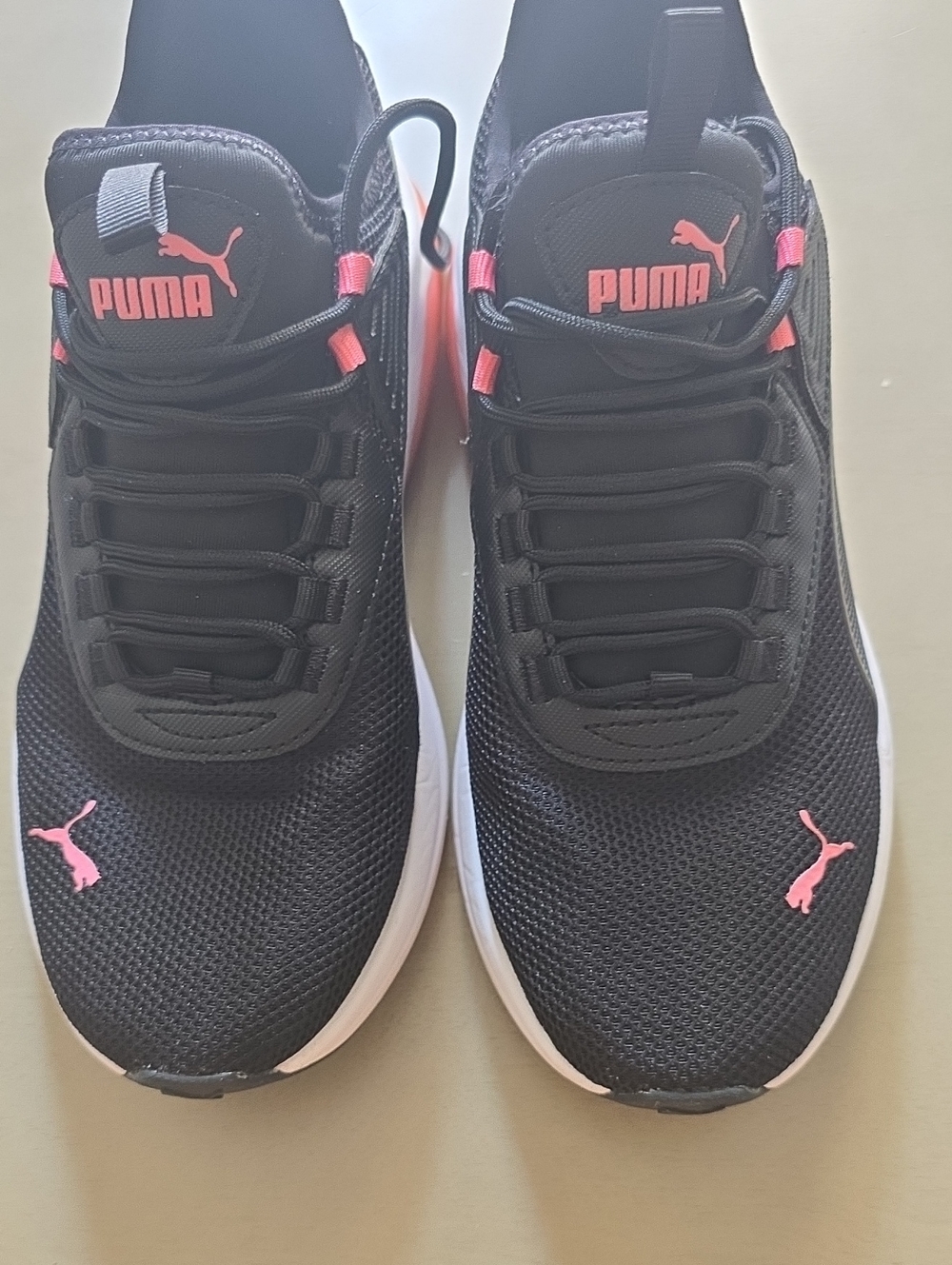 PUMA Women's Black & Pink Mesh Sneakers